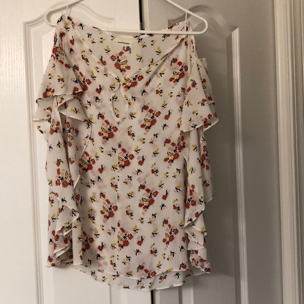 White floral blouse